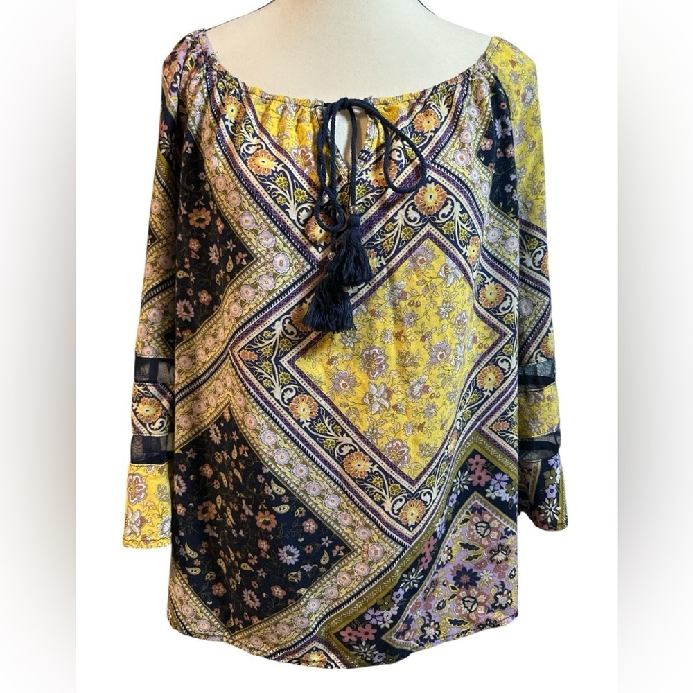 Boho Patchwork Print Women's Blouse